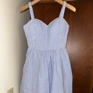 Lilly Pulitzer blue and white seersucker dress size 00 SUMMER Beach